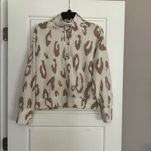 Lush Tan and Cream Knit Sweater